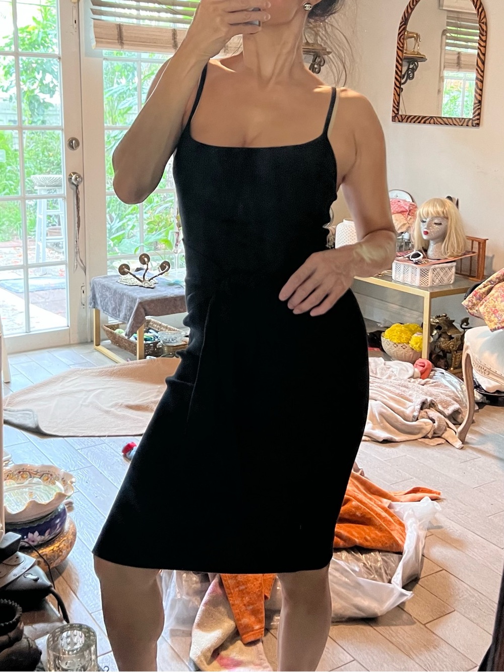 Sexy Dance & Marvel Black Midi Dress with Spaghetti Straps